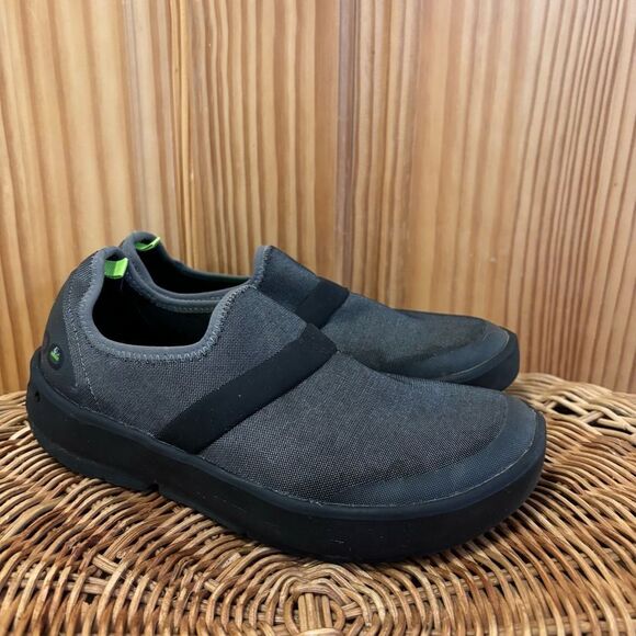 OOFOS Grey and Black Slip On Recovery Shoes 8 - Picture 2 of 6